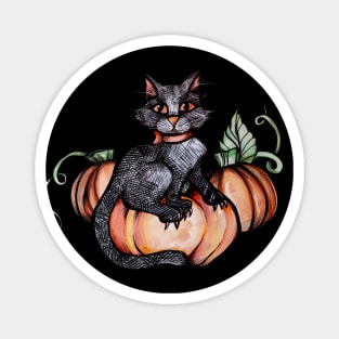 Pumpkin Patch Black Cat Magnet